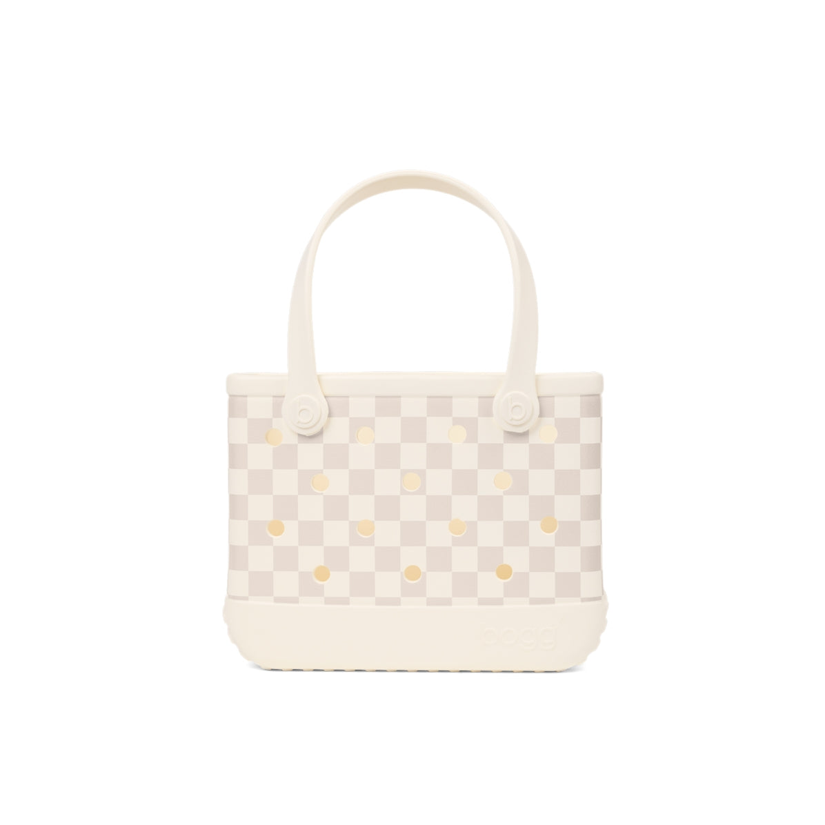 Bitty Bogg Bag Checkered Coconut/Mushroom Outdoor Adventure Pool Tote Large Capacity Washable with Reinforced Handles for Pool Days Travel Organizer Vacation Essentials for Women