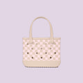 Bitty Bogg Bag Checkered Linen/ Pink Marshmallow Seaside Family Tote Premium Large Capacity Adjustable Shoulder Strap for Pool Activities