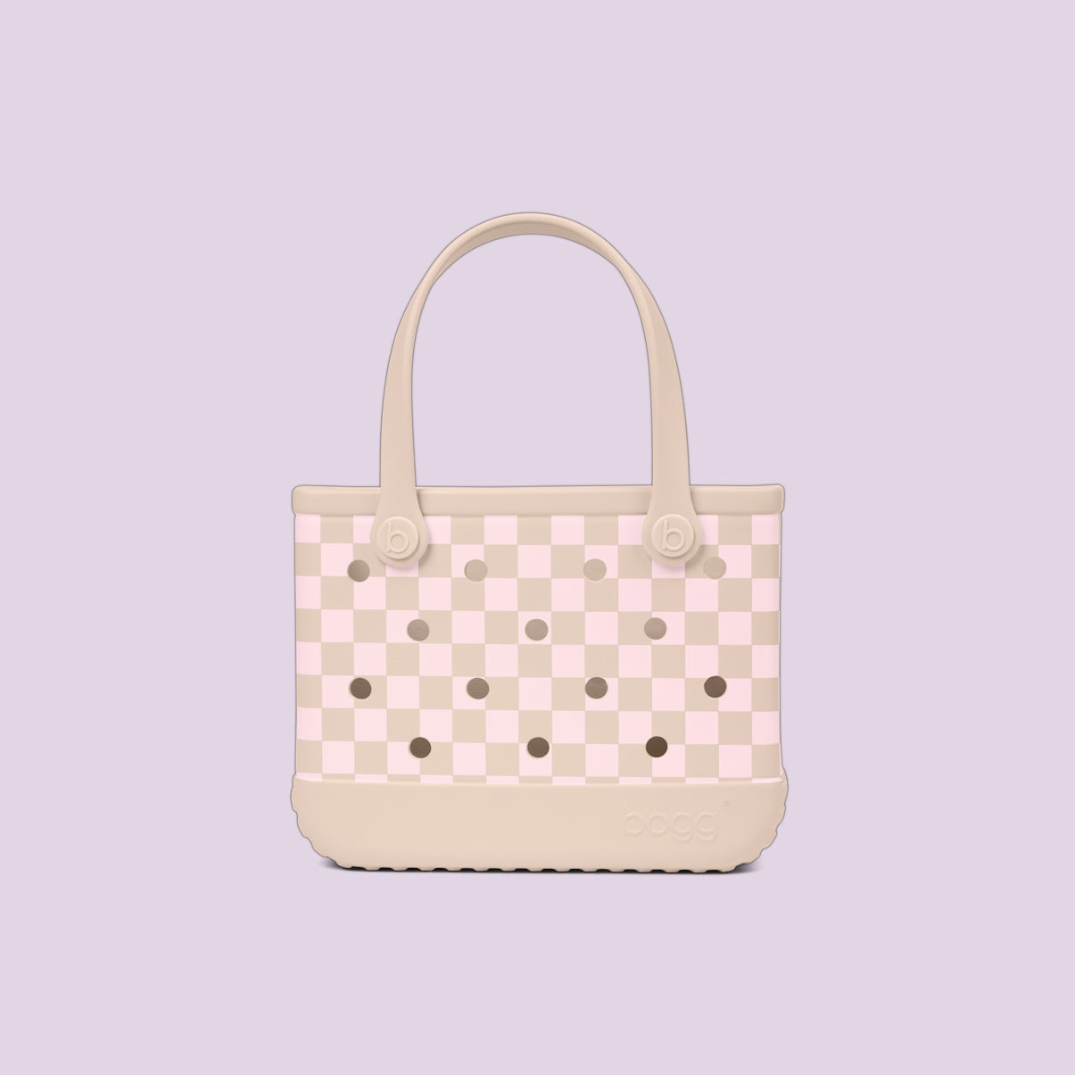 Bitty Bogg Bag Checkered Linen/ Pink Marshmallow Seaside Family Tote Premium Large Capacity Adjustable Shoulder Strap for Pool Activities