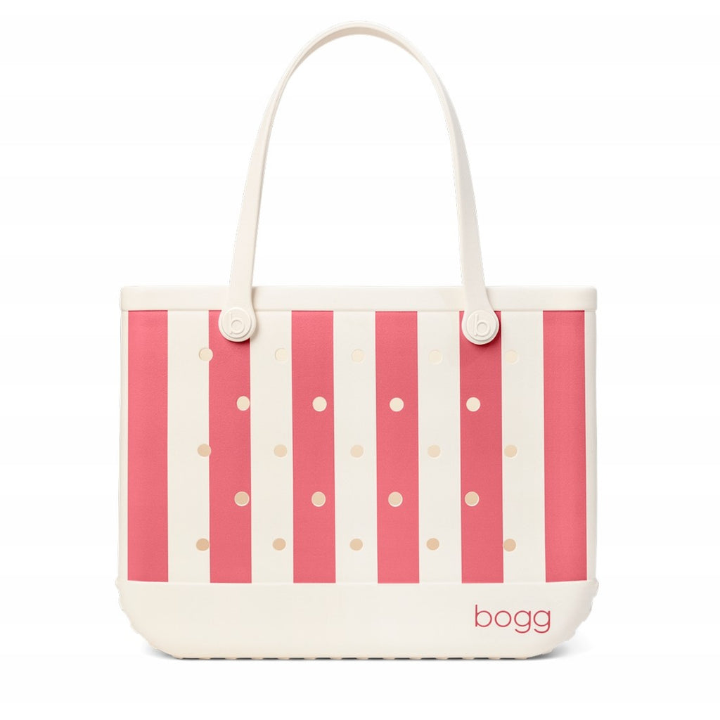 Original Bogg Bag Capri Coral Stripe Travel Companion Beach Tote Stylish Sandproof Open Top Access Access for Pool Activities
