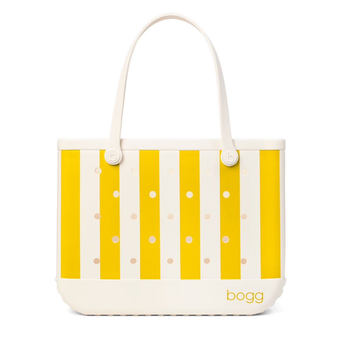 Original Bogg Bag Limoncello Yellow Stripe Large Capacity Beach Carryall Washable Large Capacity with Spacious Interior for Resort Holidays Travel Organizer Vacation Essentials for Women