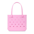 Baby Bogg Bag Cut Out Heart Pink Taffy Quick Dry Beach Storage Tote Lightweight Oversized with Cosmetic Organizer for Summer Travel Travel Organizer Vacation Essentials for Women