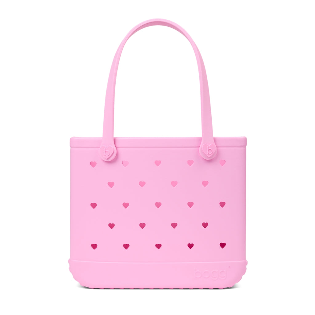 Baby Bogg Bag Cut Out Heart Pink Taffy Waterproof EVA Beach Tote Bag Oversized Washable with Adjustable Shoulder Strap for Summer Travel Travel Organizer Vacation Essentials for Women