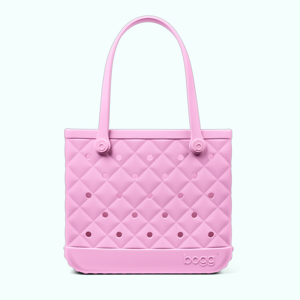 Baby Bogg Bag Quilted Pink Taffy Open Top Beach Organizer Durable Waterproof with Makeup Bag for Resort Holidays Travel Organizer Vacation Essentials for Women