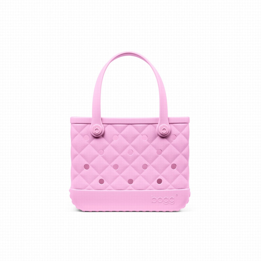 Bitty Bogg Bag Quilted Pink Taffy Waterproof EVA Beach Tote Bag Waterproof Lightweight with Cosmetic Organizer for Summer Travel Travel Organizer Vacation Essentials for Women