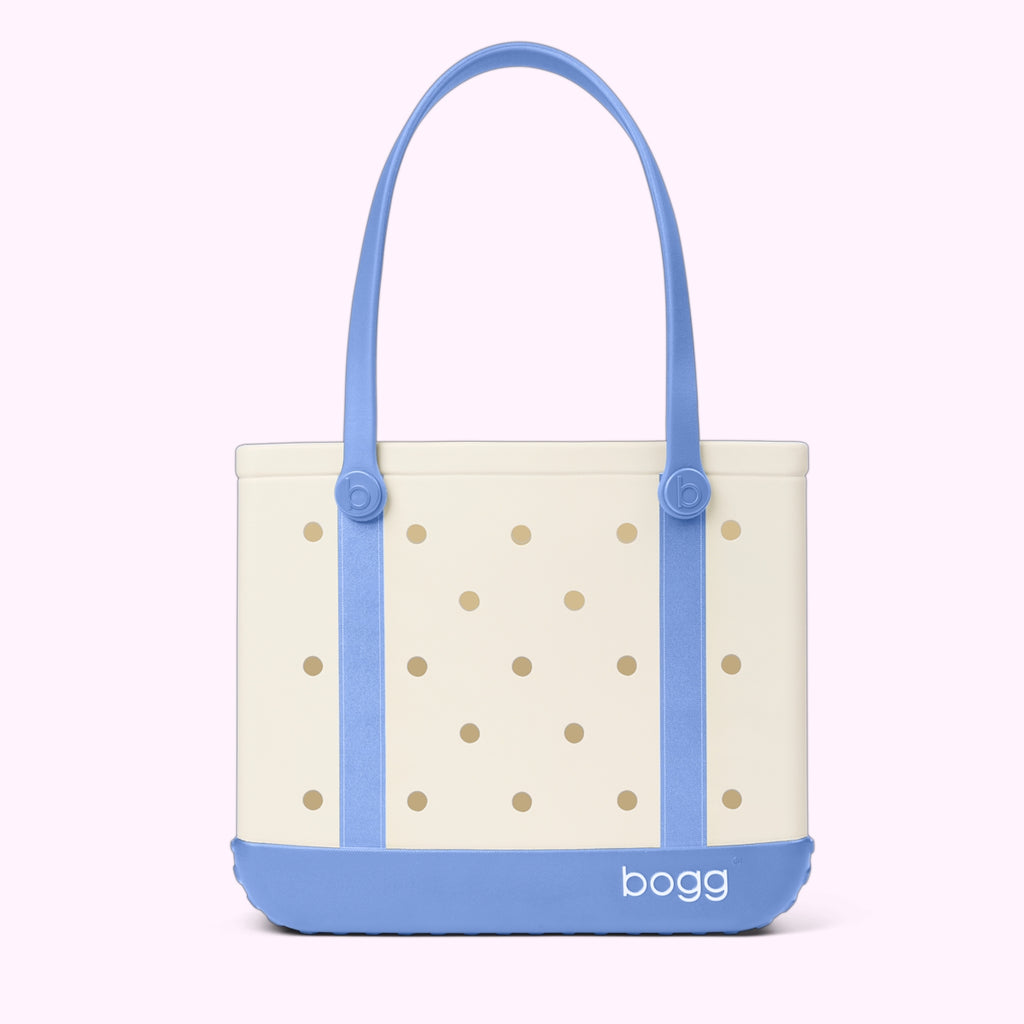 Baby Bogg Bag Varsity Out Of The Blue Waterproof EVA Beach Tote Bag Lightweight Easy Clean with Reinforced Handles for Pool Days Travel Organizer Vacation Essentials for Women