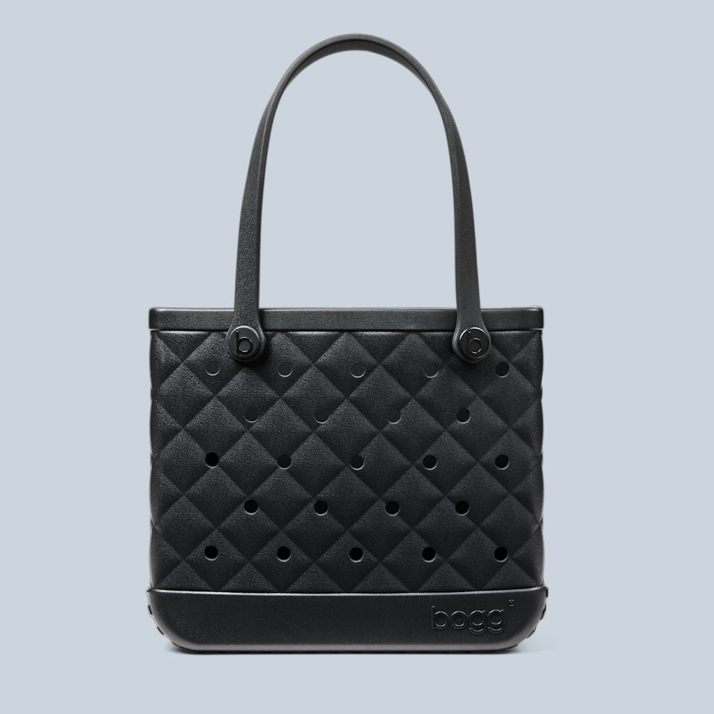 Baby Bogg Bag Quilted LBD Black Family Beach Day Carryall Washable Lightweight with Reinforced Handles for Picnic Days Travel Organizer Vacation Essentials for Women