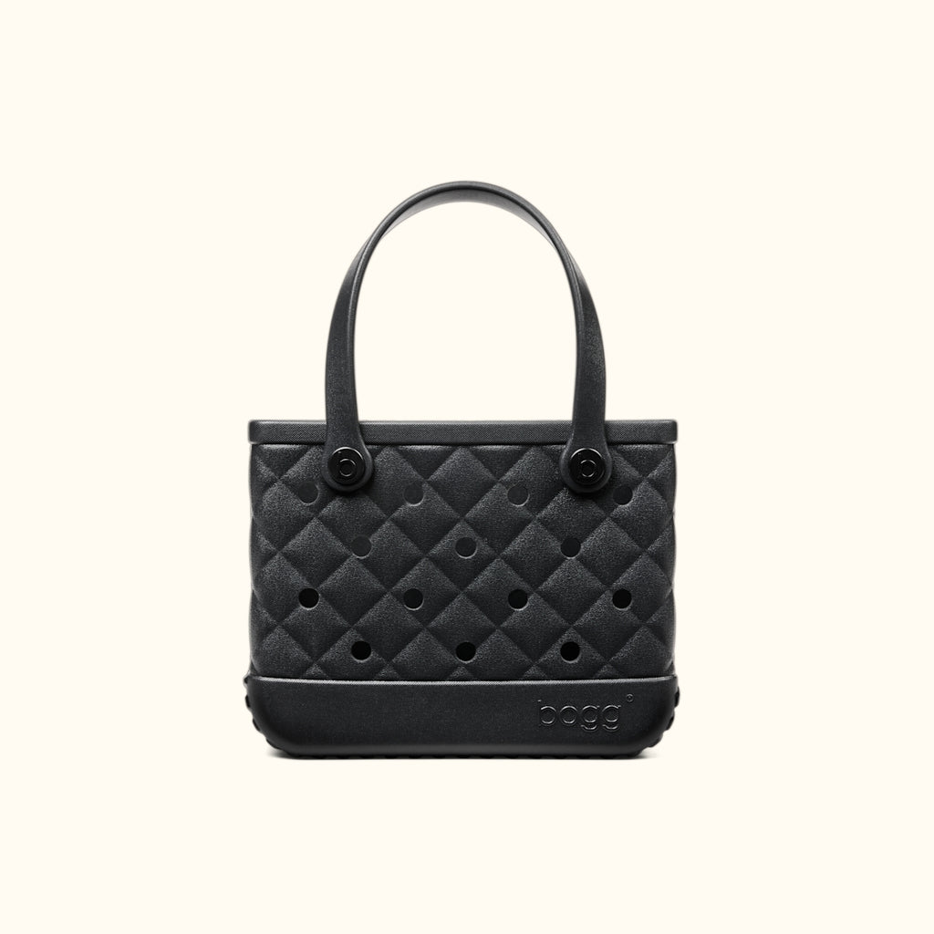 Bitty Bogg Bag Quilted LBD Black Boat Trip Waterproof Tote Tip Resistant Sandproof with Travel Accessory Pouch for Water Sports Travel Organizer Vacation Essentials for Women