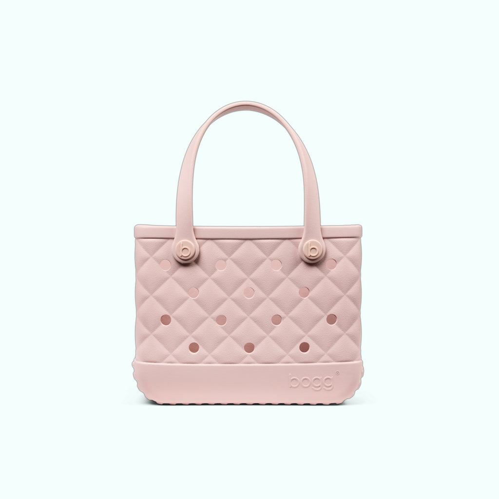 Bitty Bogg Bag Quilted Rose Petal Waterproof EVA Beach Tote Bag Travel Friendly Lightweight with Travel Accessory Pouch for Camping Trips Travel Organizer Vacation Essentials for Women