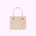 Bitty Bogg Bag Quilted Freshly Pressed Linen Resort Lifestyle Tote Luxury Washable Extra Wide Opening for Women