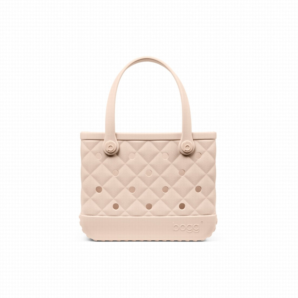 Bitty Bogg Bag Quilted Freshly Pressed Linen Easy Clean Rubber Tote Tip Resistant Lightweight with Easy Clean Surface for Family Beach Days Travel Organizer Vacation Essentials for Women