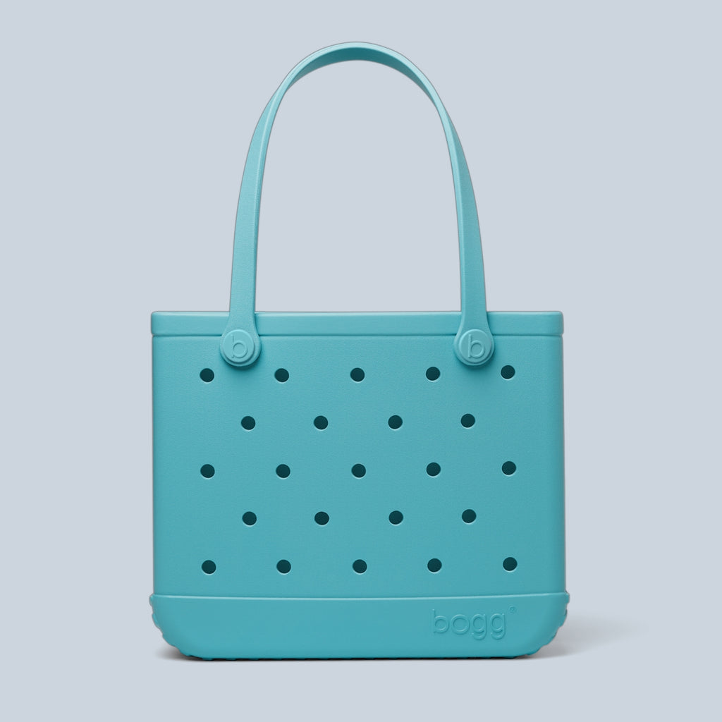 Baby Bogg Bag Turquoise and Caicos Easy Clean Rubber Tote Washable Sandproof with Cosmetic Organizer for Weekend Getaways Travel Organizer Vacation Essentials for Women