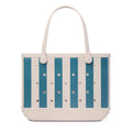 Original Bogg Bag Dockside Stripe Family Beach Day Carryall Tip Resistant Sandproof with Cosmetic Organizer for Boat Trips Travel Organizer Vacation Essentials for Women