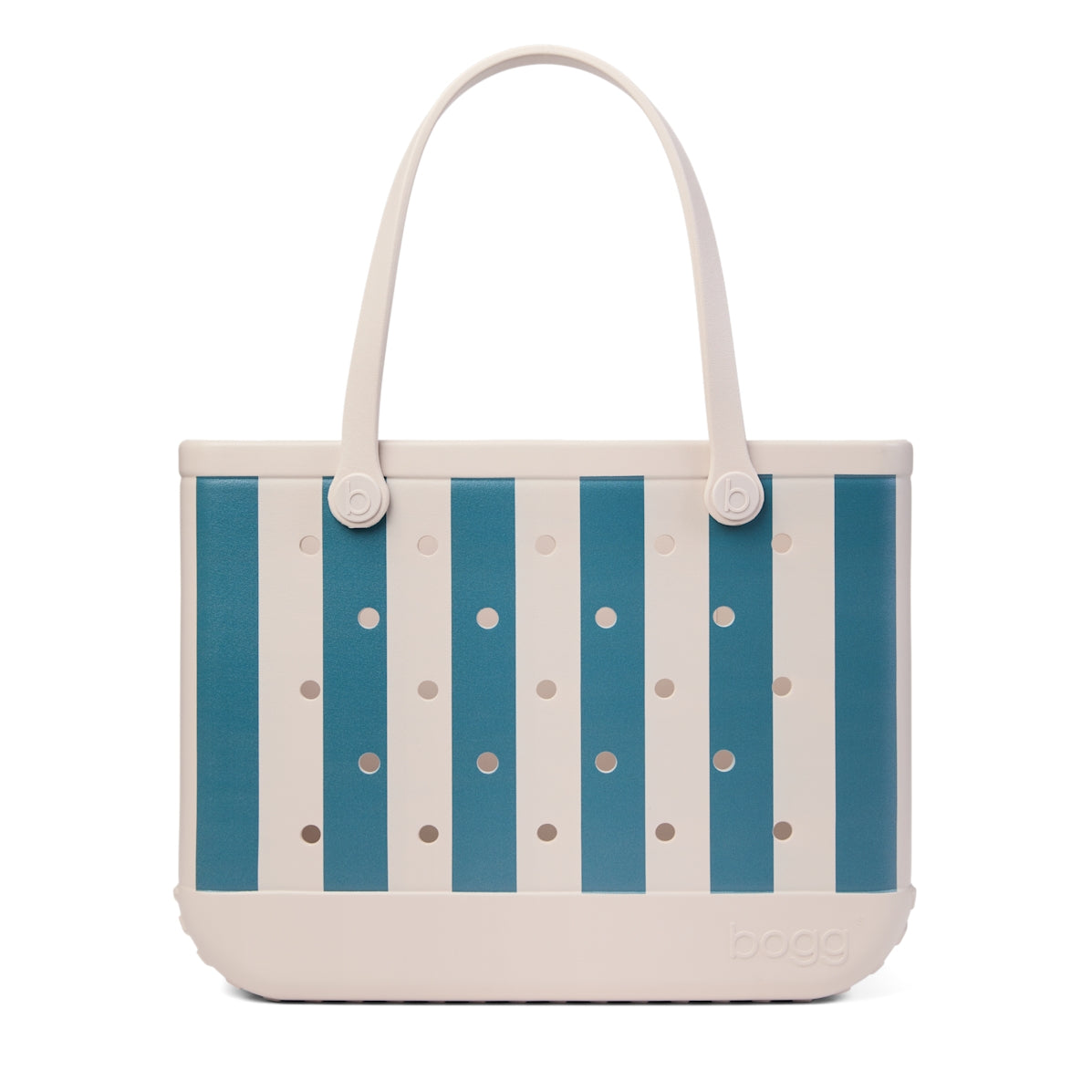 Original Bogg Bag Dockside Stripe Family Beach Day Carryall Tip Resistant Sandproof with Cosmetic Organizer for Boat Trips Travel Organizer Vacation Essentials for Women
