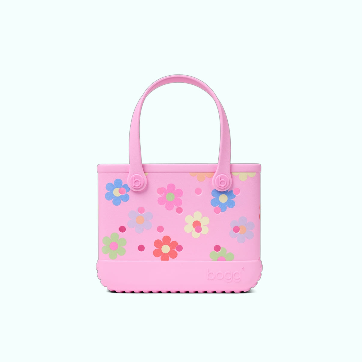 Bitty Bogg Bag Happy Flowers Poolside Storage Carryall Oversized Sandproof with Travel Accessory Pouch for Outdoor Adventures Travel Organizer Vacation Essentials for Women