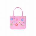 Bitty Bogg Bag Happy Flowers Beach Picnic Storage Bag Portable Tip Resistant Accessory Organizer Pouch for Cruise Travel