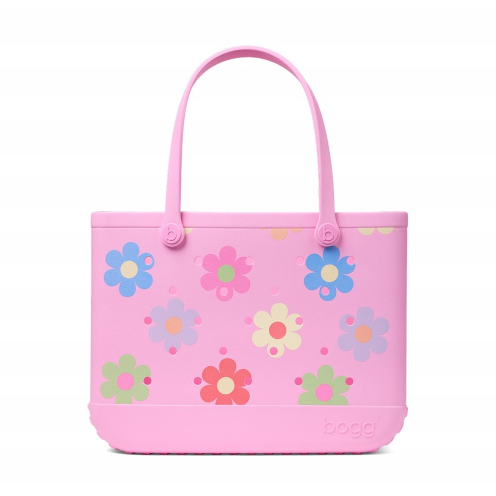 Original Bogg Bag Happy Flowers Ocean Day Storage Tote Luxury Tip Resistant Adjustable Shoulder Strap for Weekend Travel