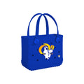 Bitty Bogg Bag Los Angeles Rams Beach Vacation Carryall Ultra Durable Multi Purpose Open Top Access Access for Pool Activities