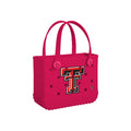 Bitty Bogg Bag Texas Tech Red Raiders Resort Vacation Beach Tote Tip Resistant Tip Resistant with Waterproof Phone Pouch for Summer Travel Travel Organizer Vacation Essentials for Women