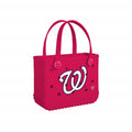 Bitty Bogg Bag Washington Nationals Heavy Duty Rubber Beach Bag Travel Friendly Easy Clean with Adjustable Shoulder Strap for Pool Days Travel Organizer Vacation Essentials for Women