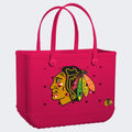 Original Bogg Bag Chicago Blackhawks Adventure Ready Beach Tote Ultra Durable Washable Easy Maintenance Surface for Women
