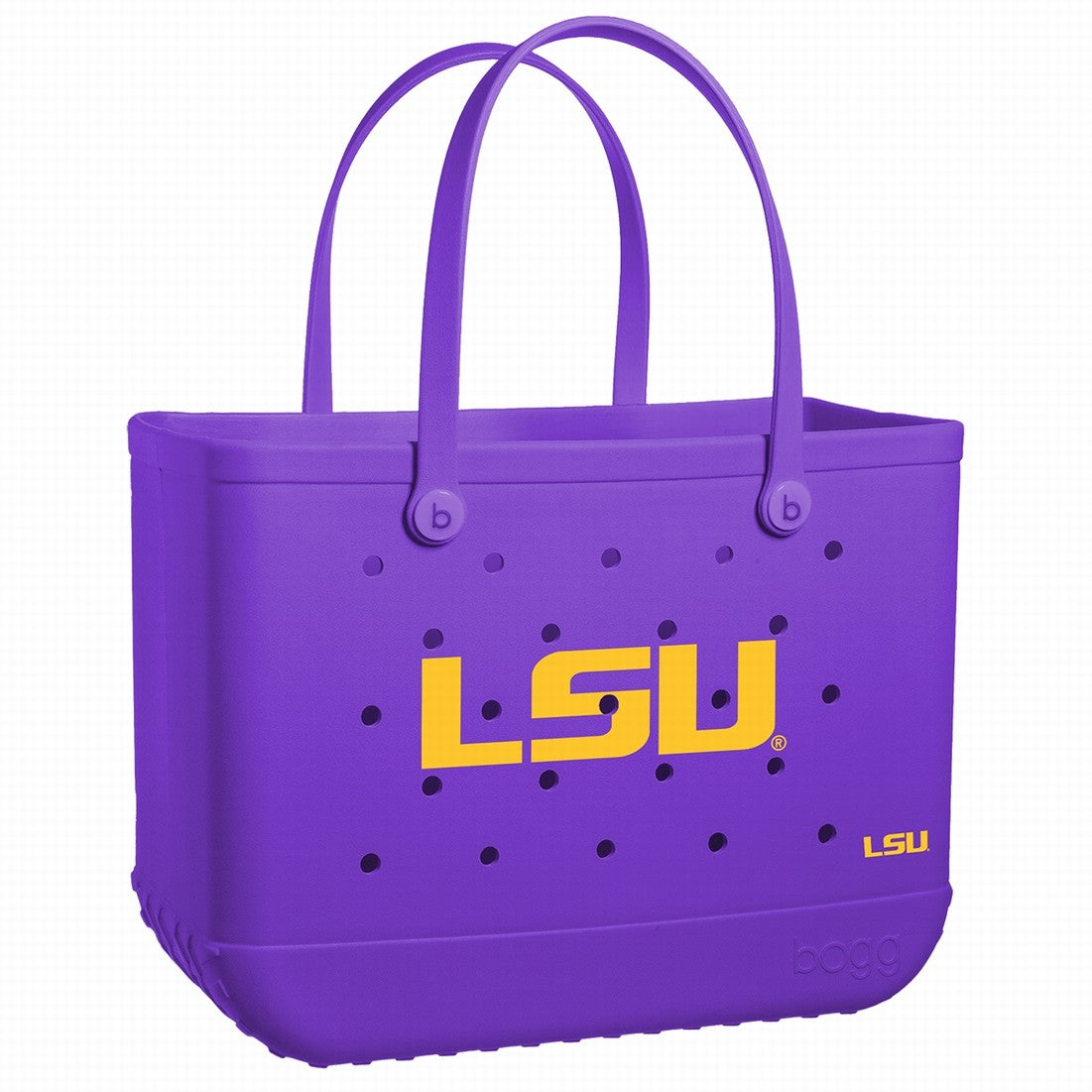 Original Bogg Bag LSU Tigers Outdoor Adventure Pool Tote Easy Clean Travel Friendly with Non Slip Bottom for Beach Vacation Travel Organizer Vacation Essentials for Women