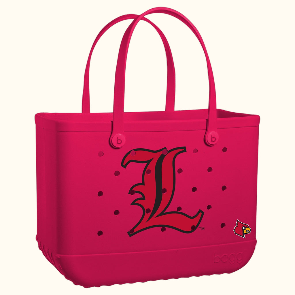 Original Bogg Bag Louisville Cardinals Cruise Essentials Travel Tote Tip Resistant Oversized with Cosmetic Organizer for Pool Days Travel Organizer Vacation Essentials for Women