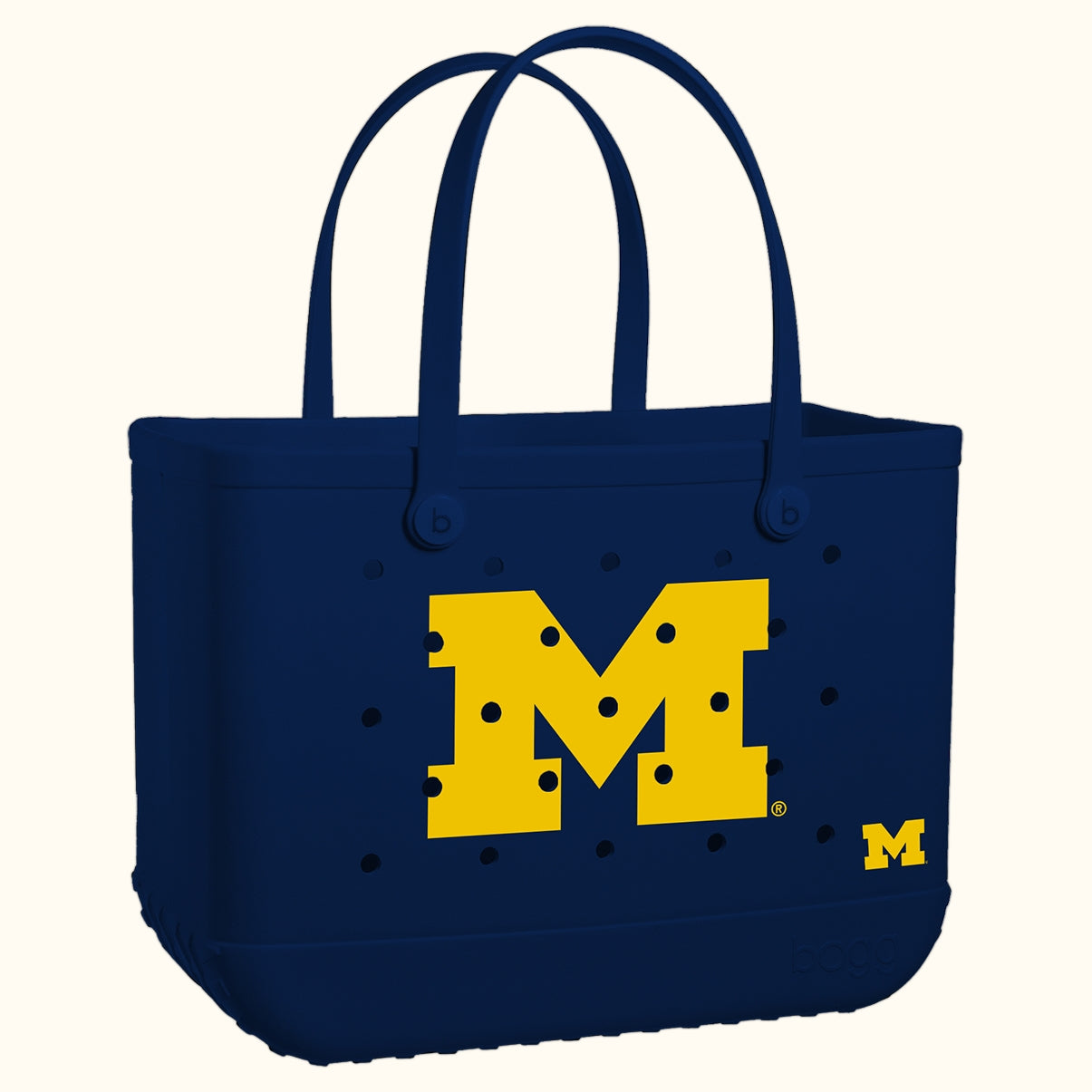Original Bogg Bag Michigan Wolverines Easy Clean Rubber Tote Durable Sandproof with Waterproof Phone Pouch for Boat Trips Travel Organizer Vacation Essentials for Women