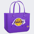 Original Bogg Bag Los Angeles Lakers Lightweight Waterproof Carryall Easy Clean Sandproof with Easy Clean Surface for Lake Adventures Travel Organizer Vacation Essentials for Women