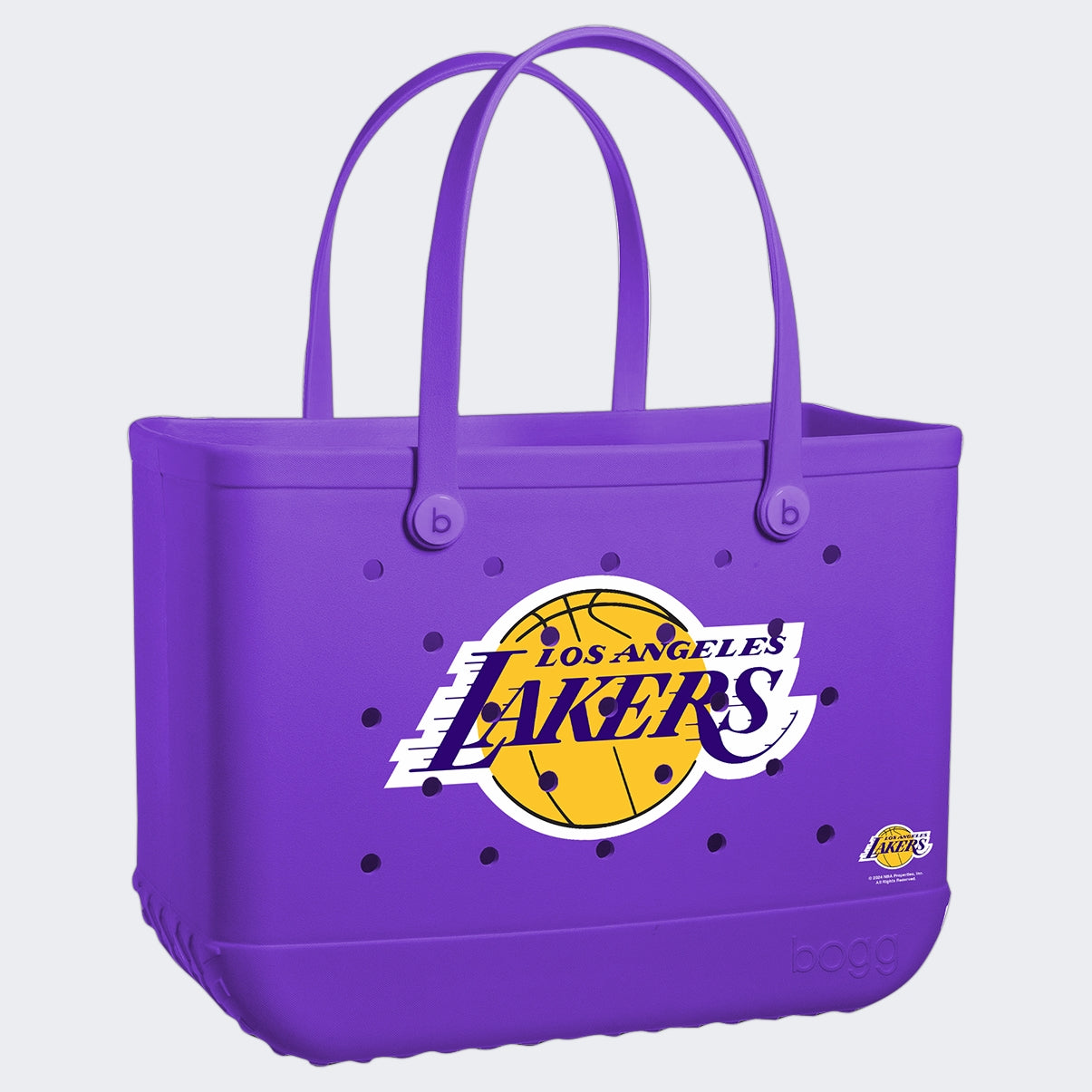 Original Bogg Bag Los Angeles Lakers Lightweight Waterproof Carryall Easy Clean Sandproof with Easy Clean Surface for Lake Adventures Travel Organizer Vacation Essentials for Women