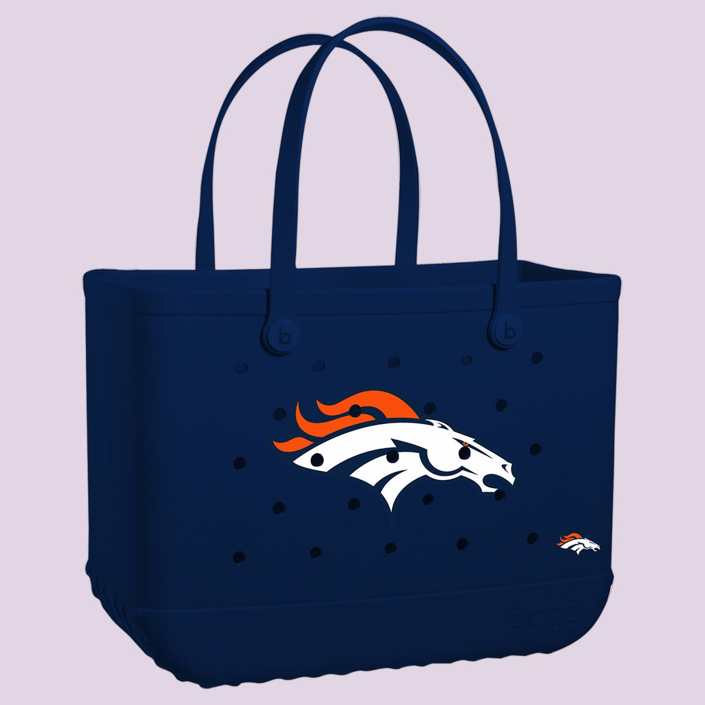 Original Bogg Bag Denver Broncos Resort Vacation Beach Tote Tip Resistant Tip Resistant with Waterproof Phone Pouch for Summer Travel Travel Organizer Vacation Essentials for Women
