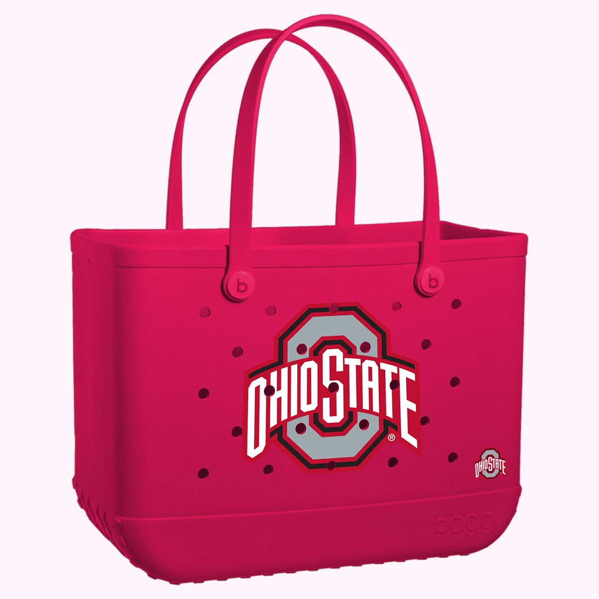 Original Bogg Bag Ohio State Buckeyes Travel Friendly Beach Organizer Tip Resistant Washable with Makeup Bag for Summer Travel Travel Organizer Vacation Essentials for Women