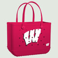 Original Bogg Bag Wisconsin Badgers Family Size Beach Organizer Easy Clean Tip Resistant with Travel Accessory Pouch for Lake Adventures Travel Organizer Vacation Essentials for Women