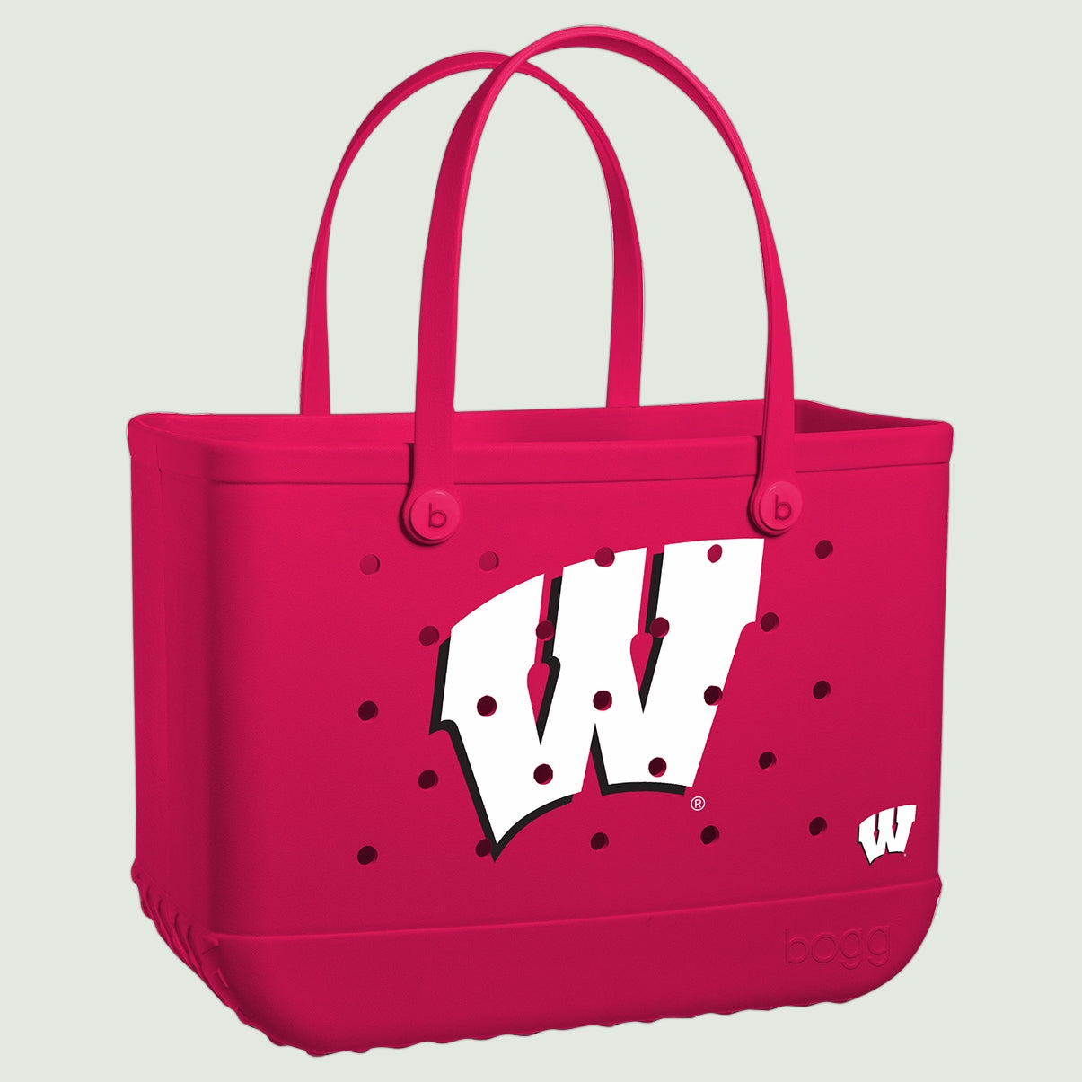 Original Bogg Bag Wisconsin Badgers Family Size Beach Organizer Easy Clean Tip Resistant with Travel Accessory Pouch for Lake Adventures Travel Organizer Vacation Essentials for Women