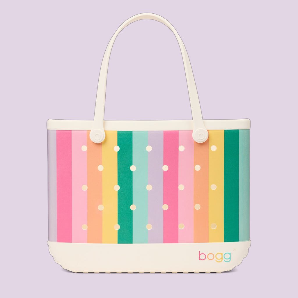 Original Bogg Bag Color Burst Women's Waterproof Beach Tote Lightweight Large Capacity with Spacious Interior for Beach Vacation Travel Organizer Vacation Essentials for Women