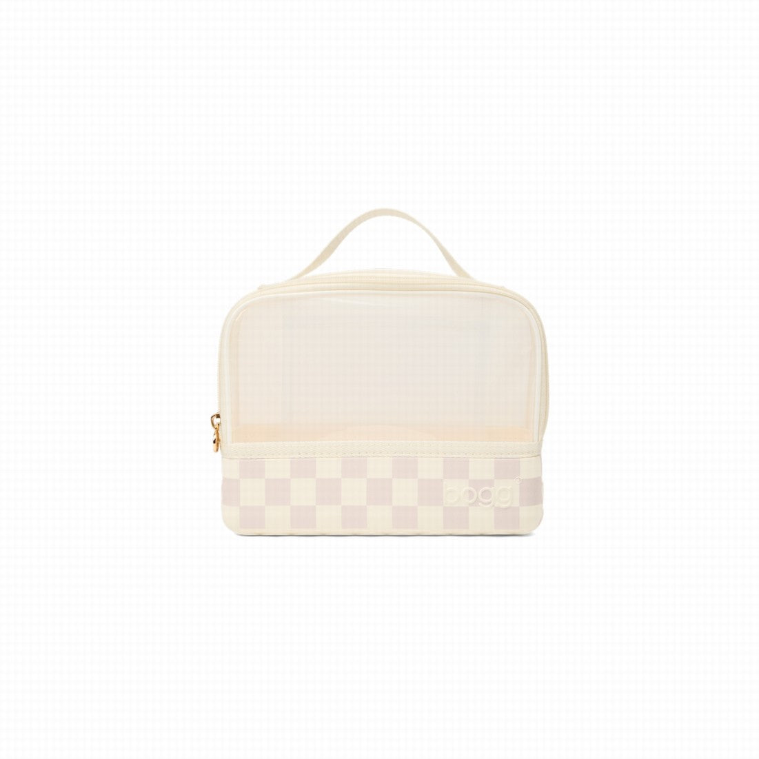 Boggs N' Ends Checkered Coconut/Mushroom Luxury Resort Pool Tote Waterproof Travel Friendly with Easy Clean Surface for Beach Vacation Travel Organizer Vacation Essentials for Women
