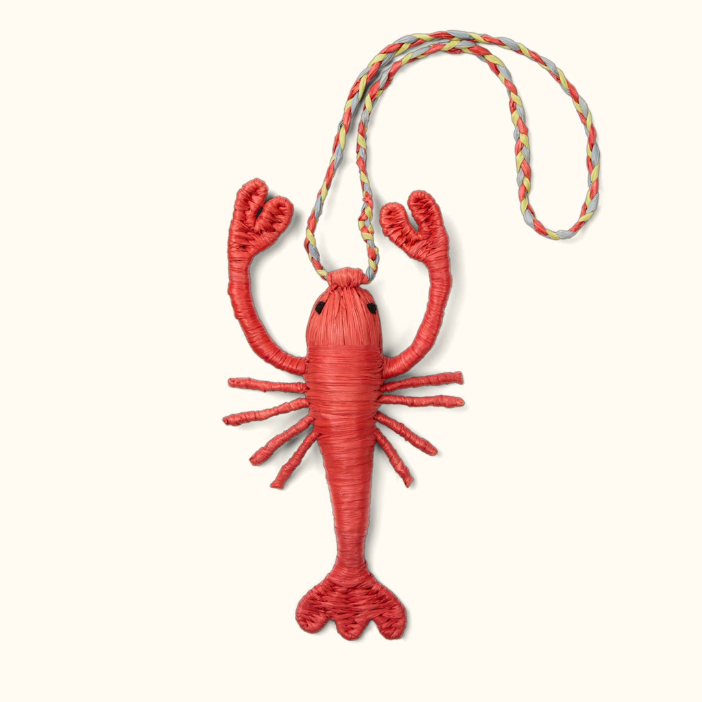 Bogg'd & Charmed Raffia Lobster Lightweight Waterproof Carryall Durable Tip Resistant with Non Slip Bottom for Summer Travel Travel Organizer Vacation Essentials for Women