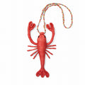 Bogg'd & Charmed Raffia Lobster Tropical Resort Beach Bag Modern Waterproof Adjustable Shoulder Strap for Cruise Travel