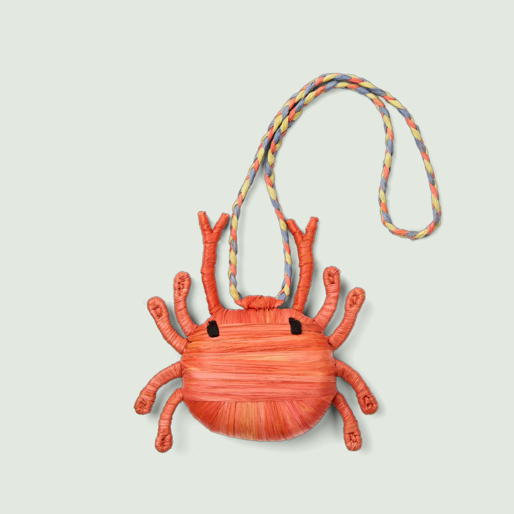 Bogg'd & Charmed Raffia Crab Travel Friendly Beach Organizer Easy Clean Oversized with Waterproof Phone Pouch for Beach Vacation Travel Organizer Vacation Essentials for Women