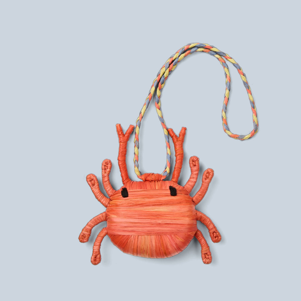 Bogg'd & Charmed Raffia Crab Vacation Gear Organizer Modern Tip Resistant Non Slip Bottom Design for Women