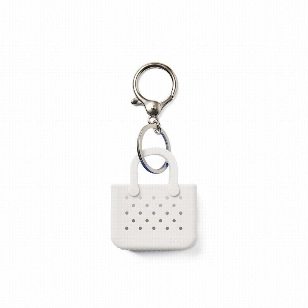 Tiny Tote Keychain For Shore White Ocean Breeze Carryall Flexible Sandproof Extra Wide Opening for Beach Holidays