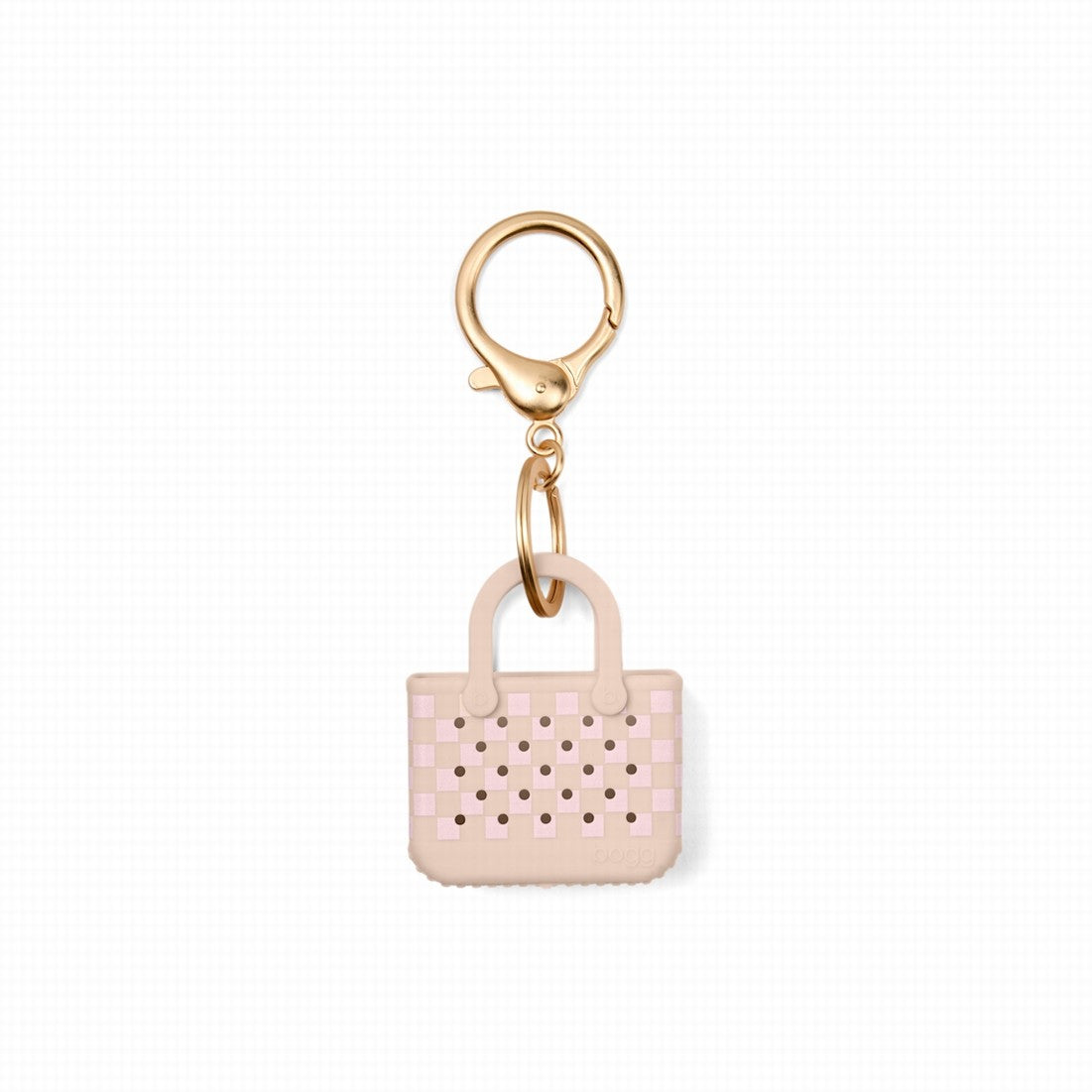 Tiny Tote Keychain Checkered Linen/ Pink Marshmallow Water Activity Organizer Premium Waterproof Open Top Access Access for Weekend Travel