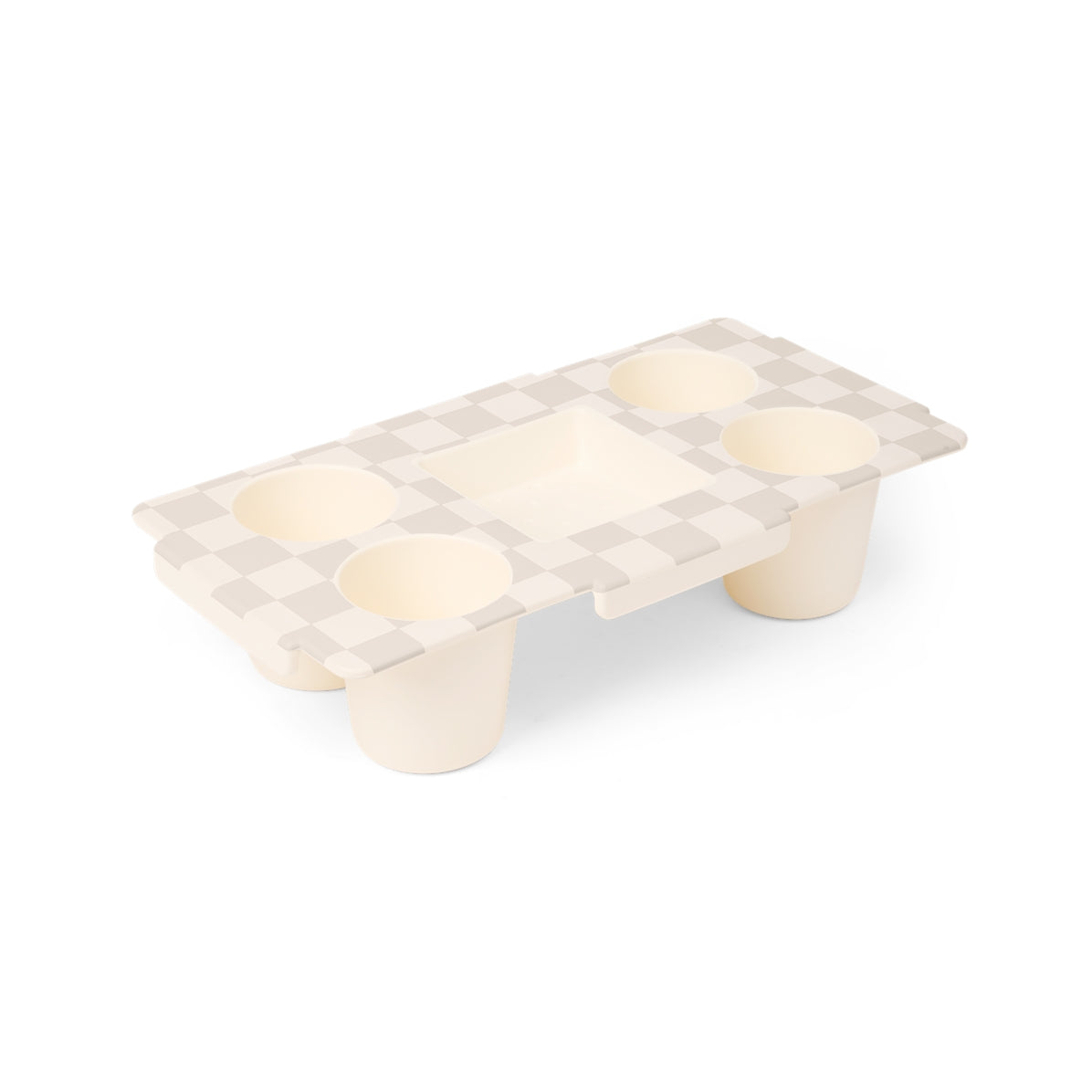 Top o' the Bogg to Ya Checkered Coconut/Mushroom Family Size Beach Organizer Easy Clean Large Capacity with Extra Storage Compartments for Outdoor Adventures Travel Organizer Vacation Essentials for Women