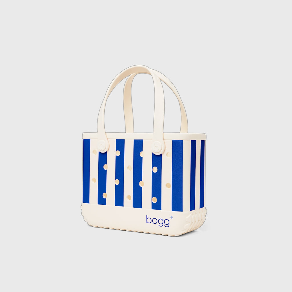 Bitty Bogg Bag Mykonos Blue Stripe Vacation Gear Organizer Luxury Tip Resistant Easy Maintenance Surface for Cruise Travel