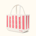 Original Bogg Bag Capri Coral Stripe Poolside Storage Carryall Washable Oversized with Extra Storage Compartments for Camping Trips Travel Organizer Vacation Essentials for Women