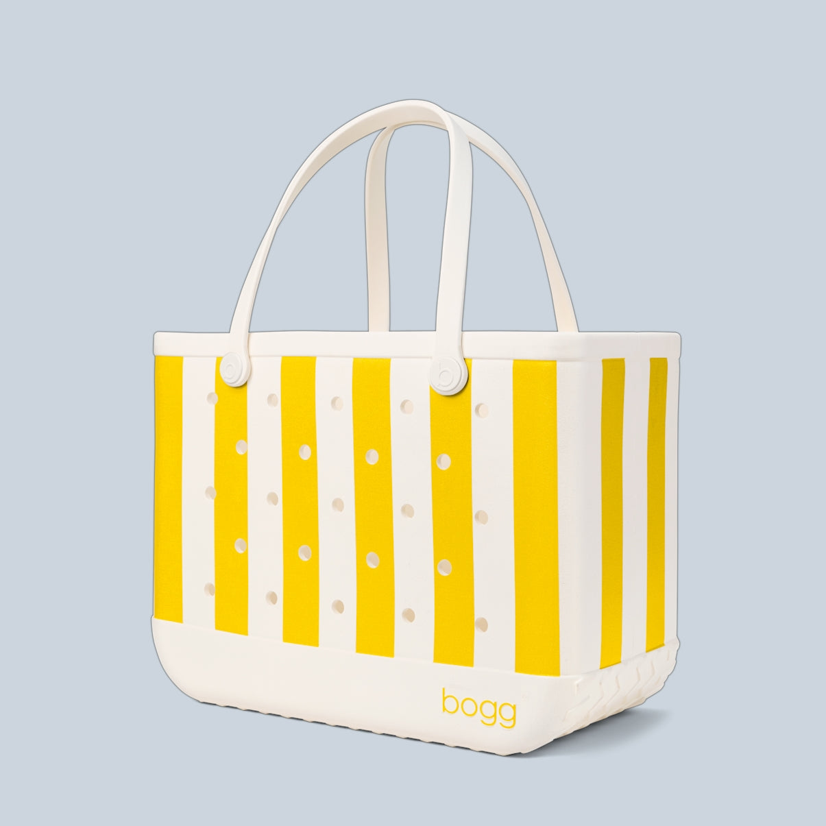Original Bogg Bag Limoncello Yellow Stripe Large Capacity Beach Carryall Washable Large Capacity with Spacious Interior for Resort Holidays Travel Organizer Vacation Essentials for Women