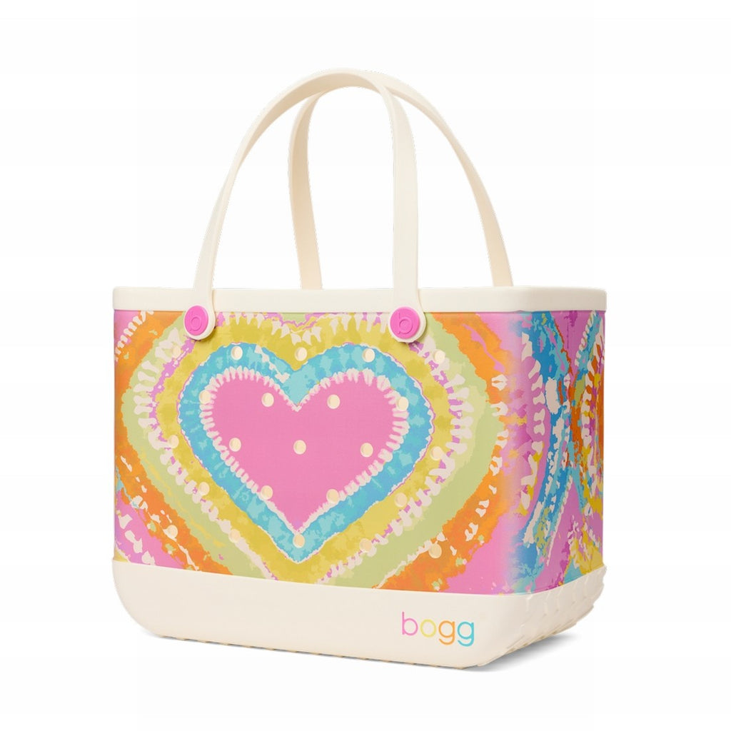 Original Bogg Bag Dye licious Heart Pink Taffy Quick Dry Beach Storage Tote Easy Clean Travel Friendly with Extra Storage Compartments for Weekend Getaways Travel Organizer Vacation Essentials for Women