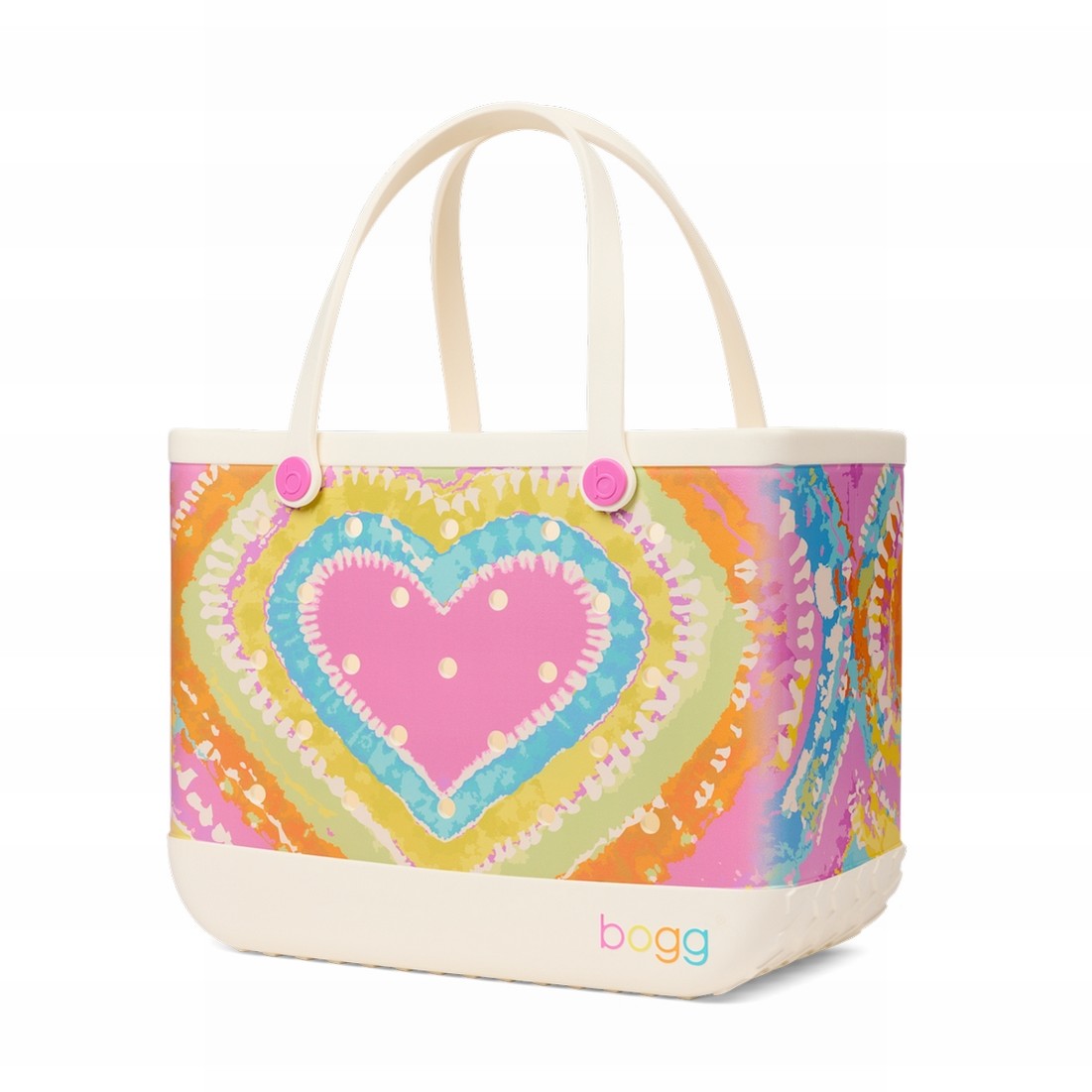 Original Bogg Bag Dye licious Heart Pink Taffy Quick Dry Beach Storage Tote Easy Clean Travel Friendly with Extra Storage Compartments for Weekend Getaways Travel Organizer Vacation Essentials for Women