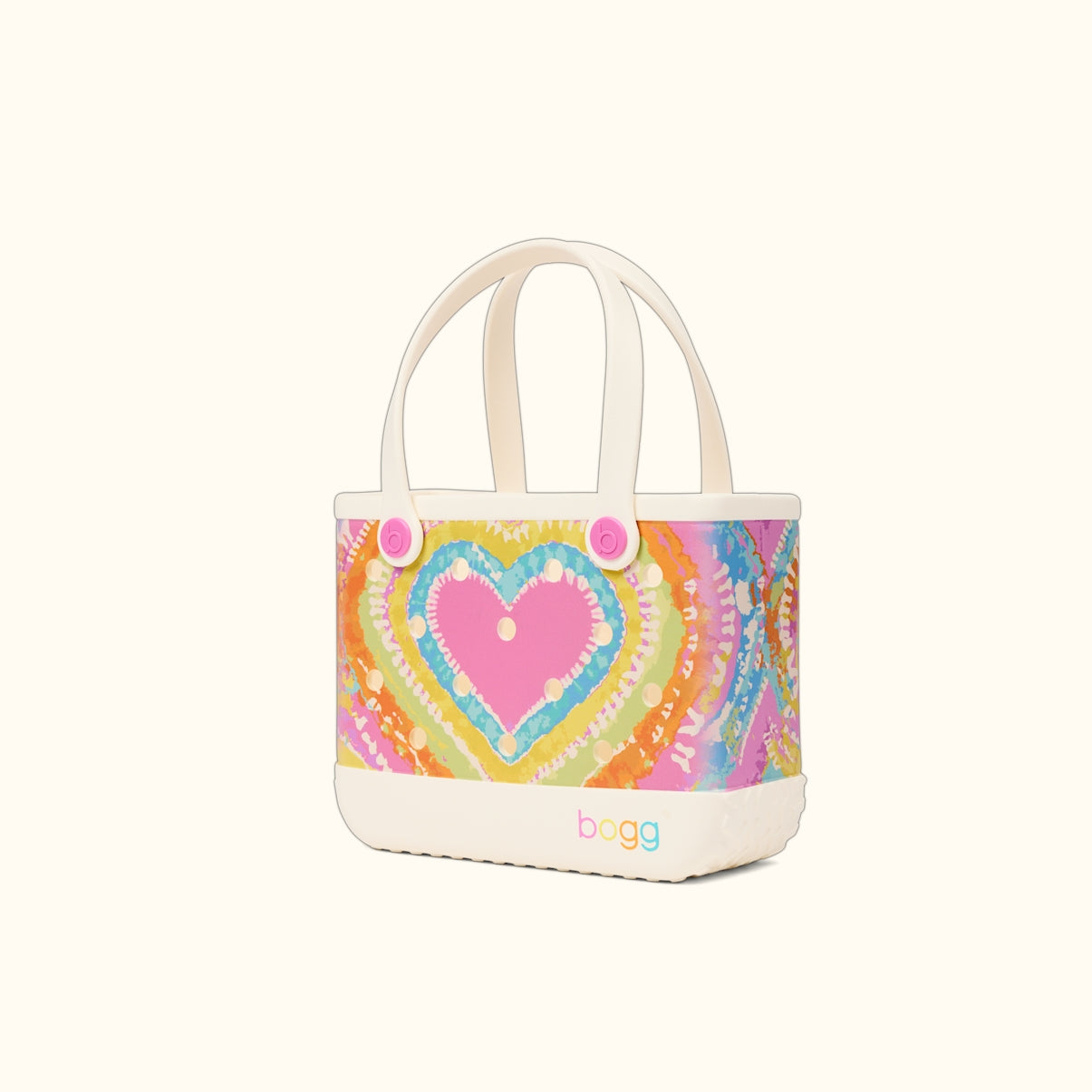 Bitty Bogg Bag Dye licious Heart Pink Taffy Lake Day Waterproof Tote Modern Tip Resistant Adjustable Shoulder Strap for Family Trips