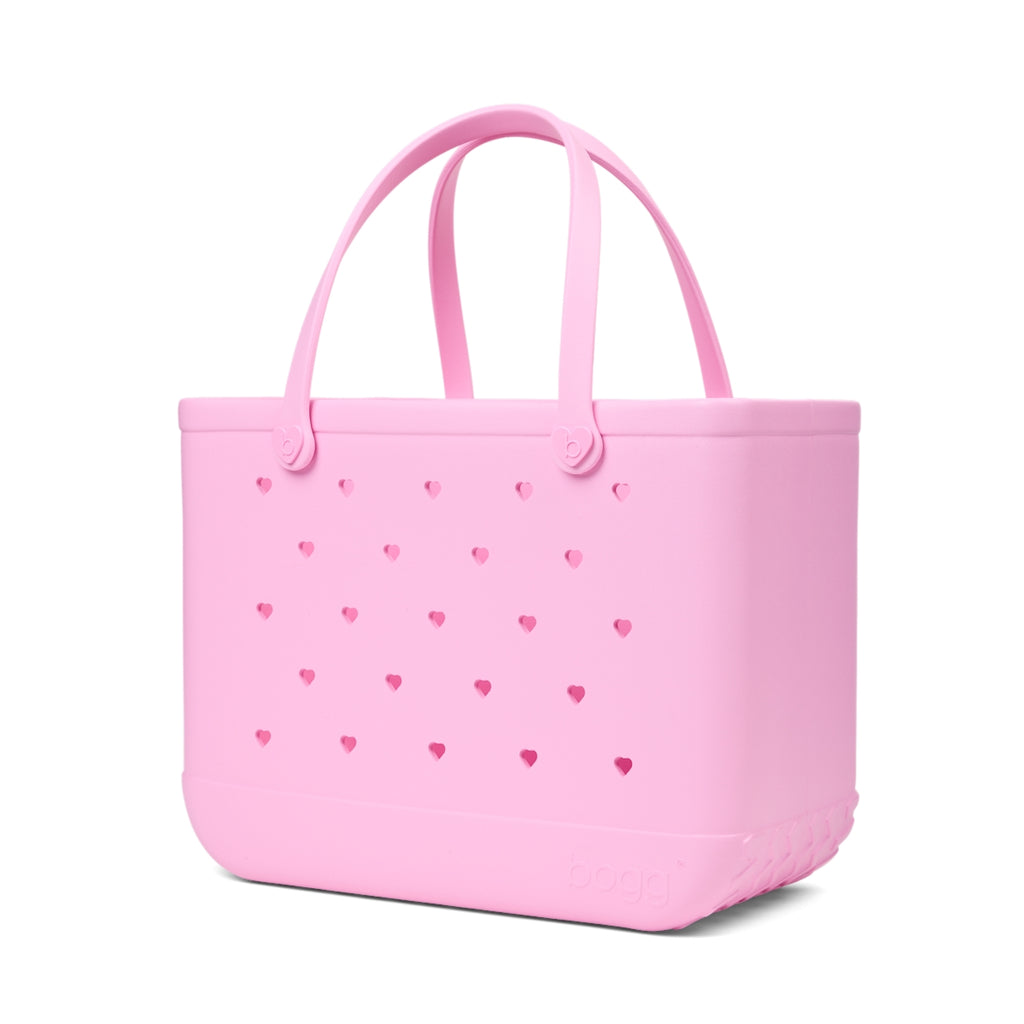 Original Bogg Bag Cut Out Heart Pink Taffy Ocean Day Storage Tote Ultra Durable Easy Clean Waterproof Phone Pouch Included for Women